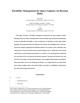 Flexibility Management for Space Logistics Via Decision Rules