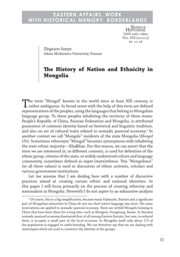 The History of Nation and Ethnicity in Mongolia