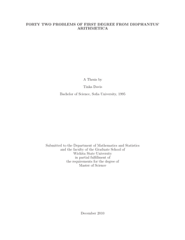 Forty Two Problems of First Degree from Diophantus’ Arithmetica