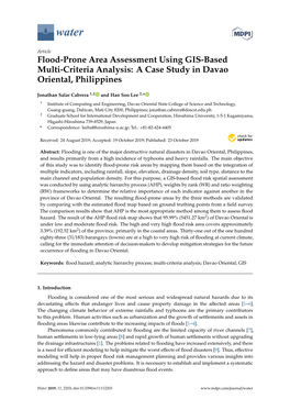 Flood-Prone Area Assessment Using GIS-Based Multi-Criteria Analysis: a Case Study in Davao Oriental, Philippines