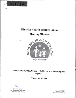 District Health Society Bijnor Meeting Minutes