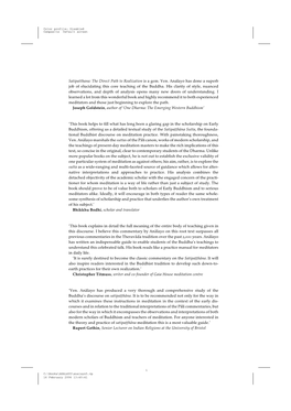 Satipatthana: the Direct Path to Realization Is a Gem. Ven. Analayo Has Done a Superb Job of Elucidating This Core Teaching of the Buddha