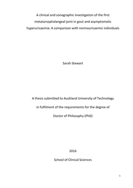 A Clinical and Sonographic Investigation of the First Metatarsophalangeal Joint in Gout and Asymptomatic Hyperuricaemia: a Comparison with Normouricaemic Individuals