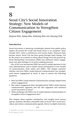 Seoul City's Social Innovation Strategy: New Models of Communication To