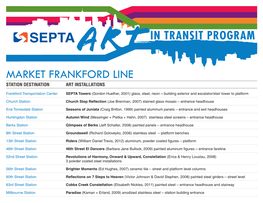 Market Frankford Line Station Destination Art Installations