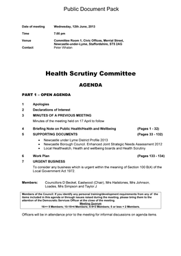 Health Scrutiny Committee