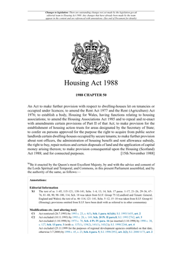 Housing Act 1988