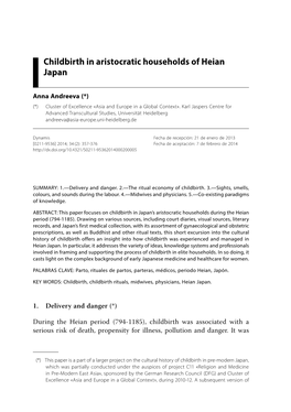 Childbirth in Aristocratic Households of Heian Japan