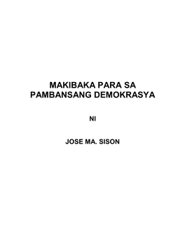 Makibaka Para Sa Pambansang Demokrasya