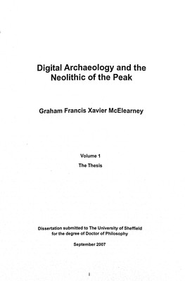 Digital Archaeology and the Neolithic of the Peak