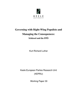 Governing with Right-Wing Populists and Managing the Consequences: Schüssel and the FPÖ