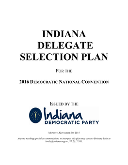 Indiana Delegate Selection Plan