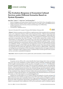 The Evolution Response of Ecosystem Cultural Services Under Different