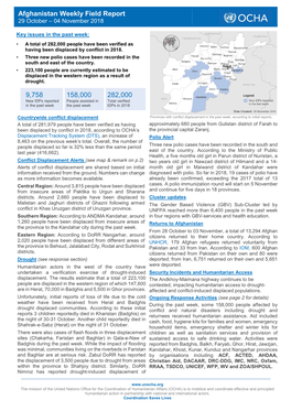 20181105 Afghanistan Weekly Field Report 29