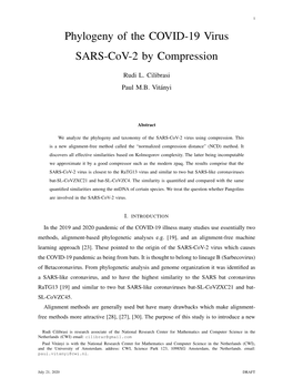 Phylogeny of the COVID-19 Virus SARS-Cov-2 by Compression