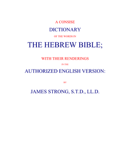 Strong's Hebrew Dictionary