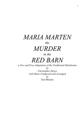 Maria Marten Murder Red Barn