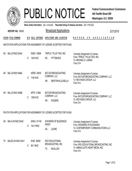 Broadcast Applications 2/21/2019