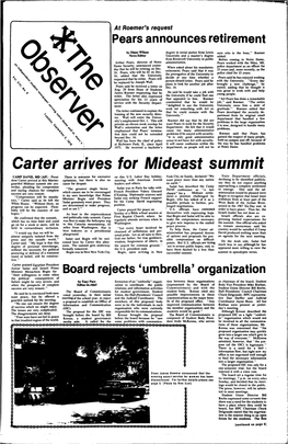 Carter Arfives for Mideast Summit