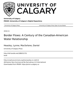 Border Flows: a Century of the Canadian-American Water Relationship