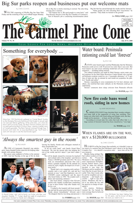 Carmel Pine Cone, July 25, 2008 (Main News)