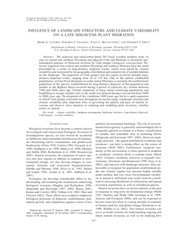 Influence of Landscape Structure and Climate Variability on a Late Holocene Plant Migration