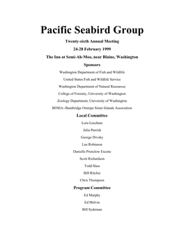 Pacific Seabird Group