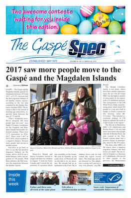 2017 Saw More People Move to the Gaspé and the Magdalen Islands