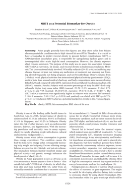 SIRT1 As a Potential Biomarker for Obesity