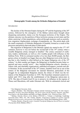 Magdalena Elchinova Demographic Trends Among the Orthodox