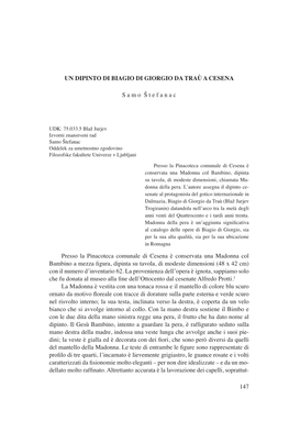 147 Un Dipinto Di Biagio Di Giorgio Da Traù a Cesena S