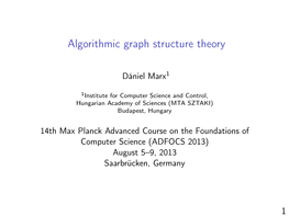 Algorithmic Graph Structure Theory