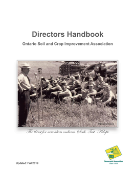 Directors Handbook Ontario Soil and Crop Improvement Association
