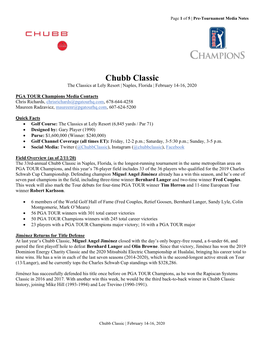 Chubb Classic the Classics at Lely Resort | Naples, Florida | February 14-16, 2020