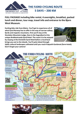 The Fjord Cycling Route 5 Days – 200 Km