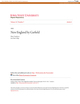 New England by Garfield Mary Vandecar Iowa State College