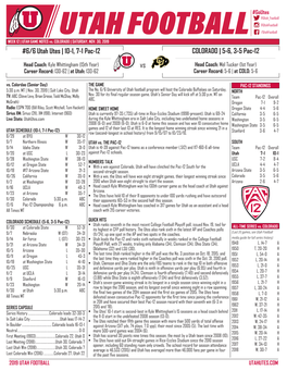 6/6 Utah Utes | 10-1, 7-1 Pac-12 COLORADO | 5-6, 3-5 Pac-12