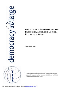 FINAL Report on 2006 Elections