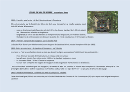 LE RAIL EN VAL DE BESBRE En Quelques Dates