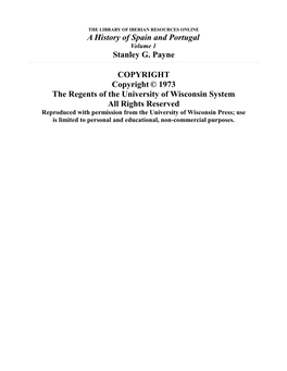 A History of Spain and Portugal Volume 1 Stanley G
