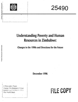 Understanding Poverty and Human Resources in Zimbabwe: Changes in the 1990S and Directions for the Future