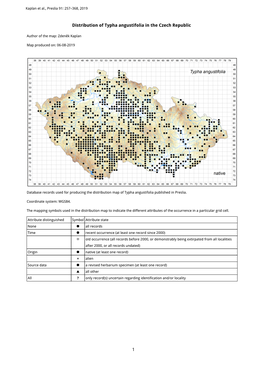 1 Distribution of Typha Angustifolia in the Czech Republic