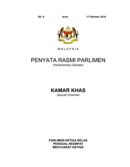 PENYATA RASMI PARLIMEN Parliamentary Debates