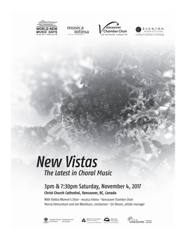 New Vistas the Latest in Choral Music