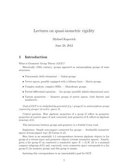 Lectures on Quasi-Isometric Rigidity