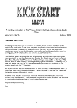 Vintage Motorcycle Club Newsletter Kickstart 2016 10