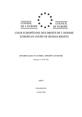 Conseil De L'europe Council of Europe Cour