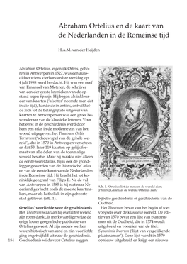 Abraham Ortelius En De Kaart Van De Nederlanden in De Romeinse Tijd