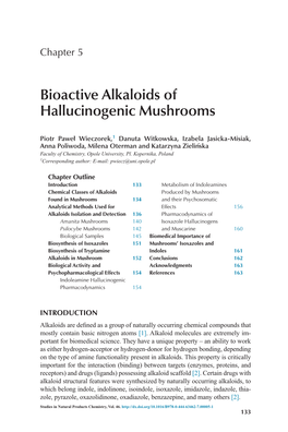 Bioactive Alkaloids of Hallucinogenic Mushrooms