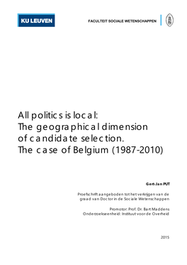 All Politics Is Local: the Geographical Dimension of Candidate Selection